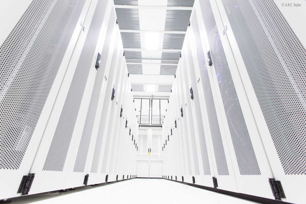Fig. 1 Server cabinets in a data centre, where digital humanities research data is often stored. Photo by A.R.E. Taylor